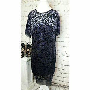 Superfoxx velvet animal print dress sz XL.